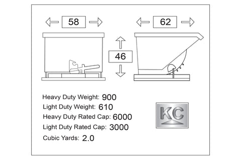 Light Duty Hopper, 2 Yard